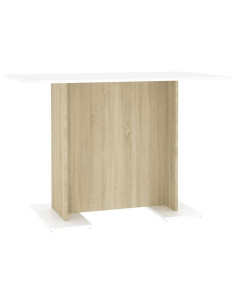 Tavolo da Pranzo Bianco e Rovere Sonoma 110x60x75cm Multistrato 2