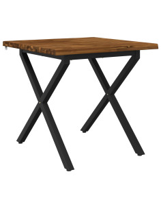 80 x 80 x 75 cm Legno di Acacia Massello Naturale e Nero 2