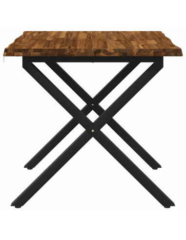 80 x 80 x 75 cm Legno di Acacia Massello Naturale e Nero