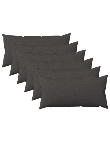 Cuscino con cuscino HEERLEN 6 pz Grigio Scuro Tessuto