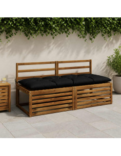 Cuscini per Panchina VIANEN 2 pz 100% Poliestere Nero