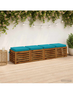 Cuscini per Seduta SOEST 4 pz 100% Poliestere Turchese