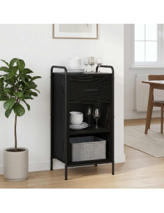 Credenza Rovere Nero 97 x 33 x 81 cm Legno ingegnerizzato
