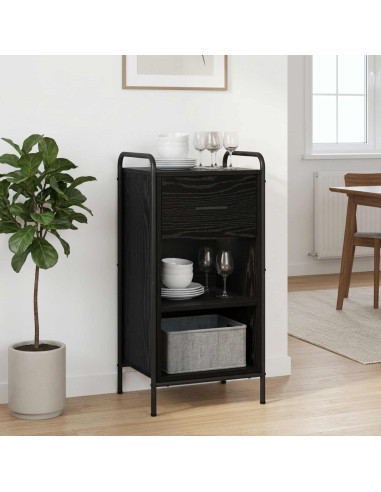 Credenza Rovere Nero 97 x 33 x 81 cm Legno ingegnerizzato