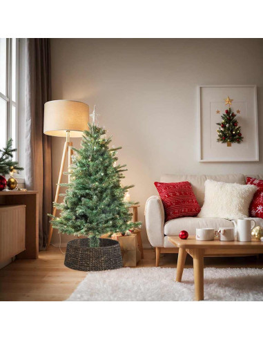 Collare per Albero di Natale Rotondo Nero 75 x 75 x 25 cm