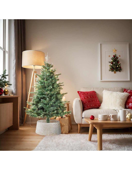 Collare per Albero di Natale Rotondo Bianco 60 x 60 x 22 cm