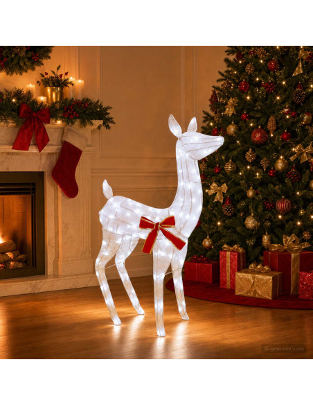 Renna di Natale 3D LOVIISA 110 LED Bianco freddo