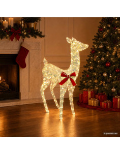 Renna di Natale 3D LOVIISA 110 LED Bianco caldo