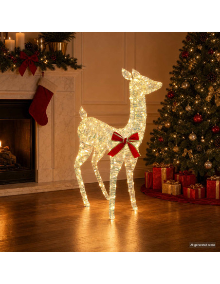 Renna di Natale 3D LOVIISA 110 LED Bianco caldo