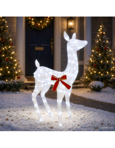 Renna di Natale 3D LOVIISA 110 LED Bianco freddo
