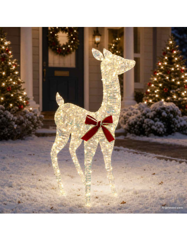 Renna di Natale 3D LOVIISA 110 LED Bianco caldo