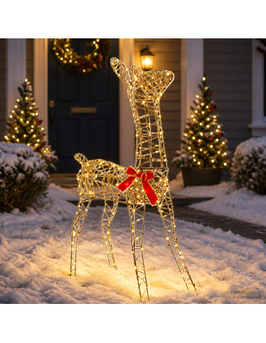 Renna di Natale 3D LOVIISA 285 LED Bianco caldo
