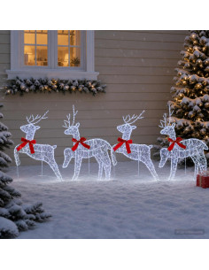 Renna di Natale 4 pz 80 LED Bianco freddo 43 x 19 x 65 cm
