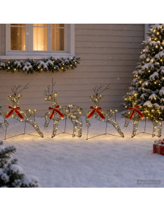 Renna di Natale 4 pz 80 LED Bianco caldo 43 x 19 x 65 cm