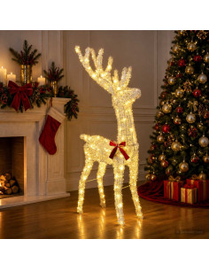 Renna di Natale 3D LOVIISA 140 LED Bianco caldo