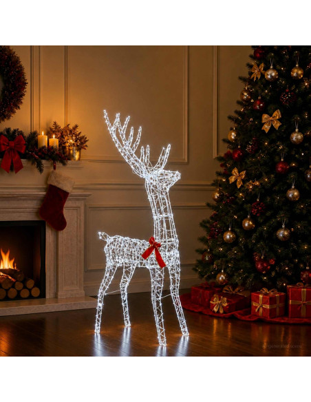 Renna di Natale 3D LOVIISA 300 LED Bianco freddo