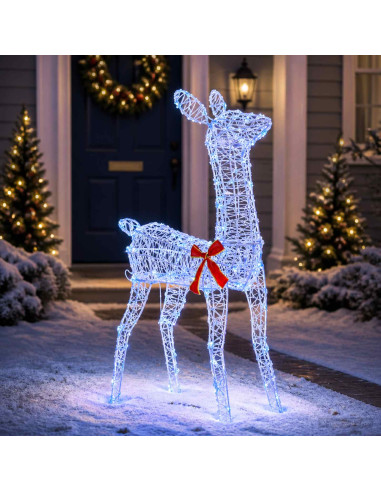Renna di Natale 3D LOVIISA 110 LED Blu 70 x 26 x 100 cm
