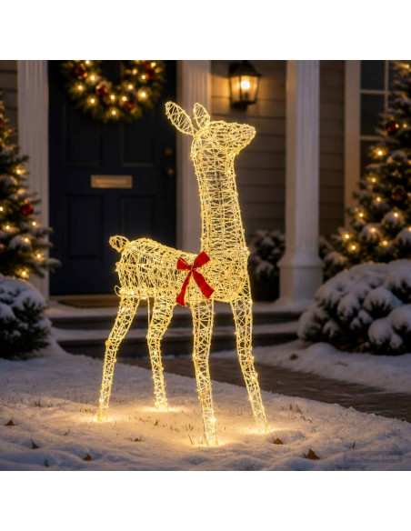 Renna di Natale 3D LOVIISA 110 LED Bianco caldo