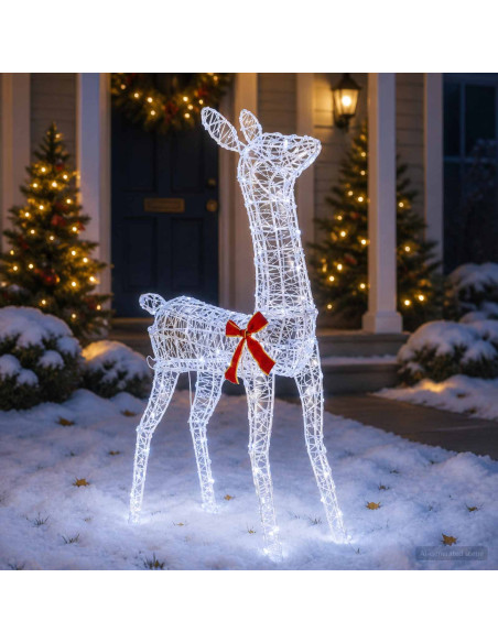 Renna di Natale 3D LOVIISA 110 LED Bianco freddo