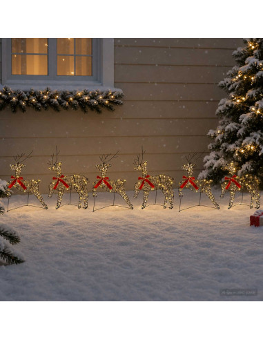 Renna di Natale 6 pz 80 LED Bianco caldo 43 x 19 x 65 cm