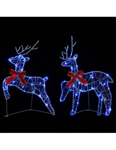 Renna di Natale 6 pz 80 LED Blu 43 x 19 x 65 cm