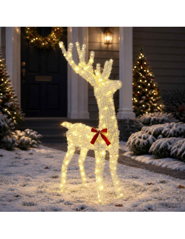 Renna di Natale 3D LOVIISA 140 LED Bianco caldo