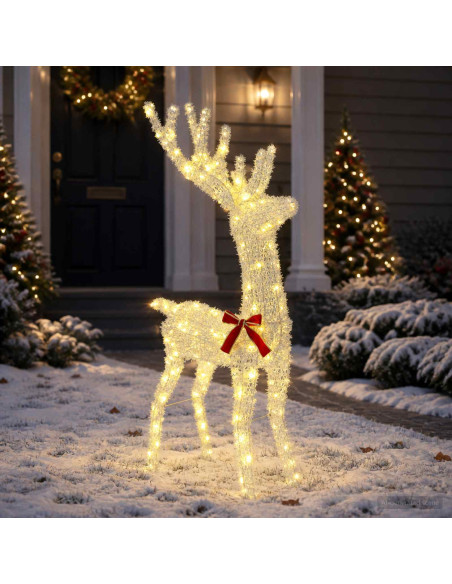 Renna di Natale 3D LOVIISA 140 LED Bianco caldo