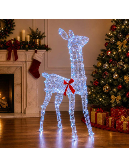 Renna di Natale 3D LOVIISA 110 LED Blu 70 x 26 x 100 cm