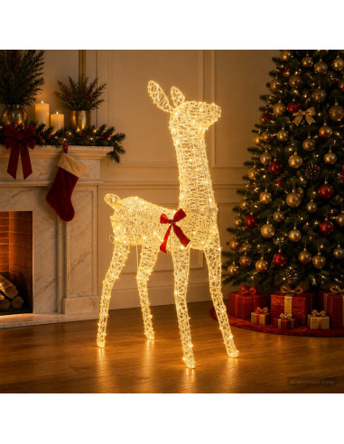 Renna di Natale 3D LOVIISA 110 LED Bianco caldo