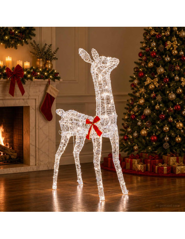 Renna di Natale 3D LOVIISA 110 LED Bianco freddo