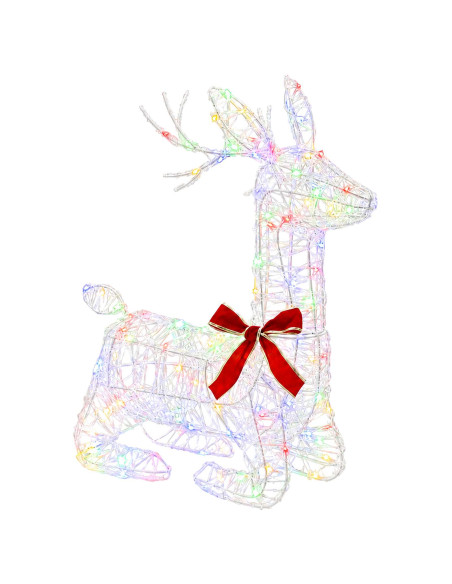 Renna di Natale 3D LOVIISA 140 LED Multicolore 55 x 22 x 63 cm