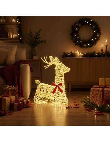 Renna di Natale 3D LOVIISA 140 LED Bianco caldo 55 x 22 x 63 cm