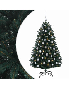 Albero di Natale artificiale verde scuro con palline 150 cm