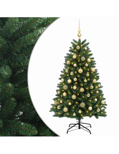 Albero di Natale artificiale verde medio con palline 150 cm