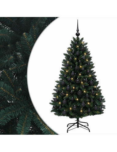 Albero di Natale artificiale verde scuro con palline 150 cm