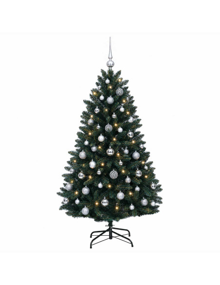 Albero di Natale artificiale verde scuro con palline 150 cm