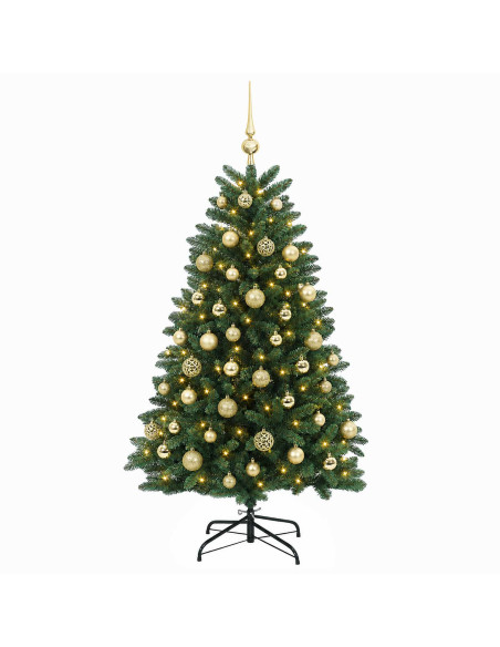Albero di Natale artificiale verde medio con palline 150 cm