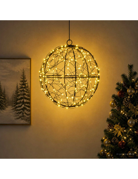 Luce a punta di Natale 200 LED Bianco caldo Ø 20 x 22 cm