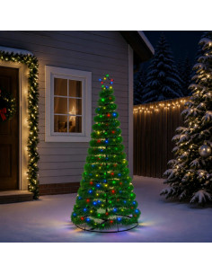 Albero di Natale in tinsel con luci LED e base EKENAS 180 cm