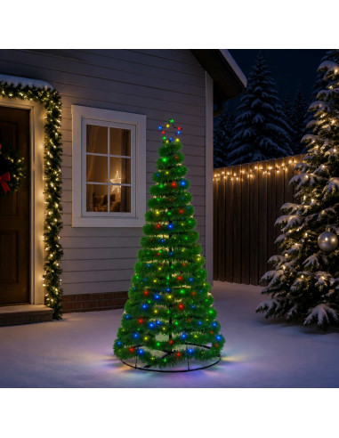 Albero di Natale in tinsel con luci LED e base EKENAS 180 cm