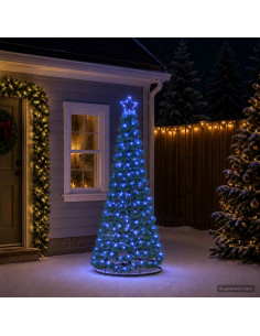 Albero di Natale in tinsel con luci LED e base EKENAS 180 cm