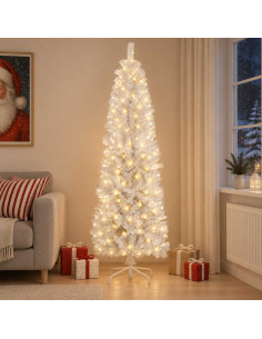 Albero di Natale Artificiale Sottile 180 cm 300 LED