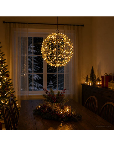 Luce a punta di Natale 200 LED Bianco caldo Ø 20 x 22 cm