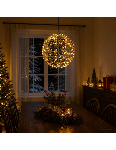 Luce a punta di Natale 200 LED Bianco caldo Ø 20 x 22 cm