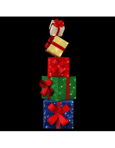 Confezione regalo decorazione natalizia 5 pz 125 LED