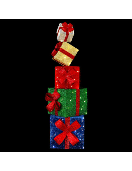 Confezione regalo decorazione natalizia 5 pz 125 LED