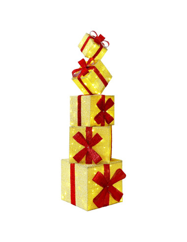 Confezione regalo decorazione natalizia 5 pz 125 LED