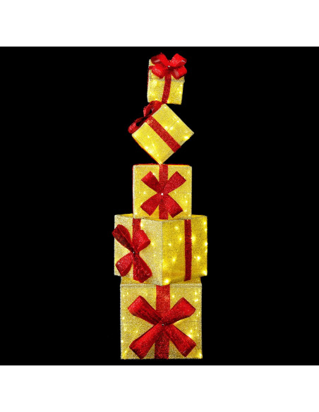 Confezione regalo decorazione natalizia 5 pz 125 LED
