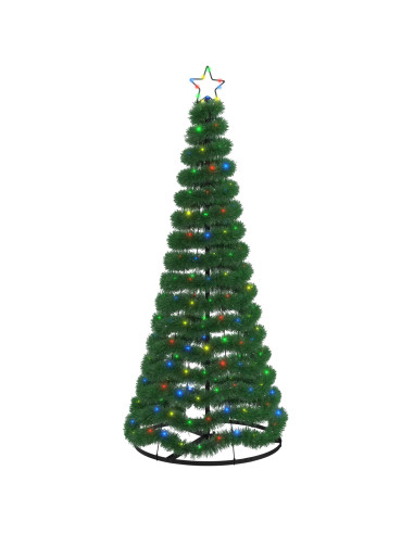 Albero di Natale in tinsel con luci LED e base EKENAS 180 cm