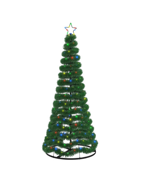 Albero di Natale in tinsel con luci LED e base EKENAS 180 cm